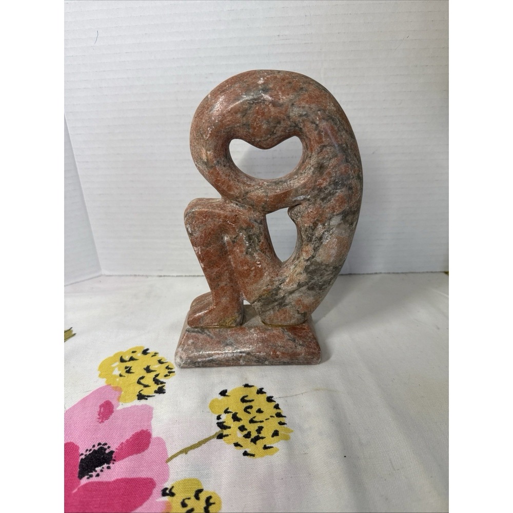 Stone Sculpture Best Known As The"Thinker. 8 Inch.